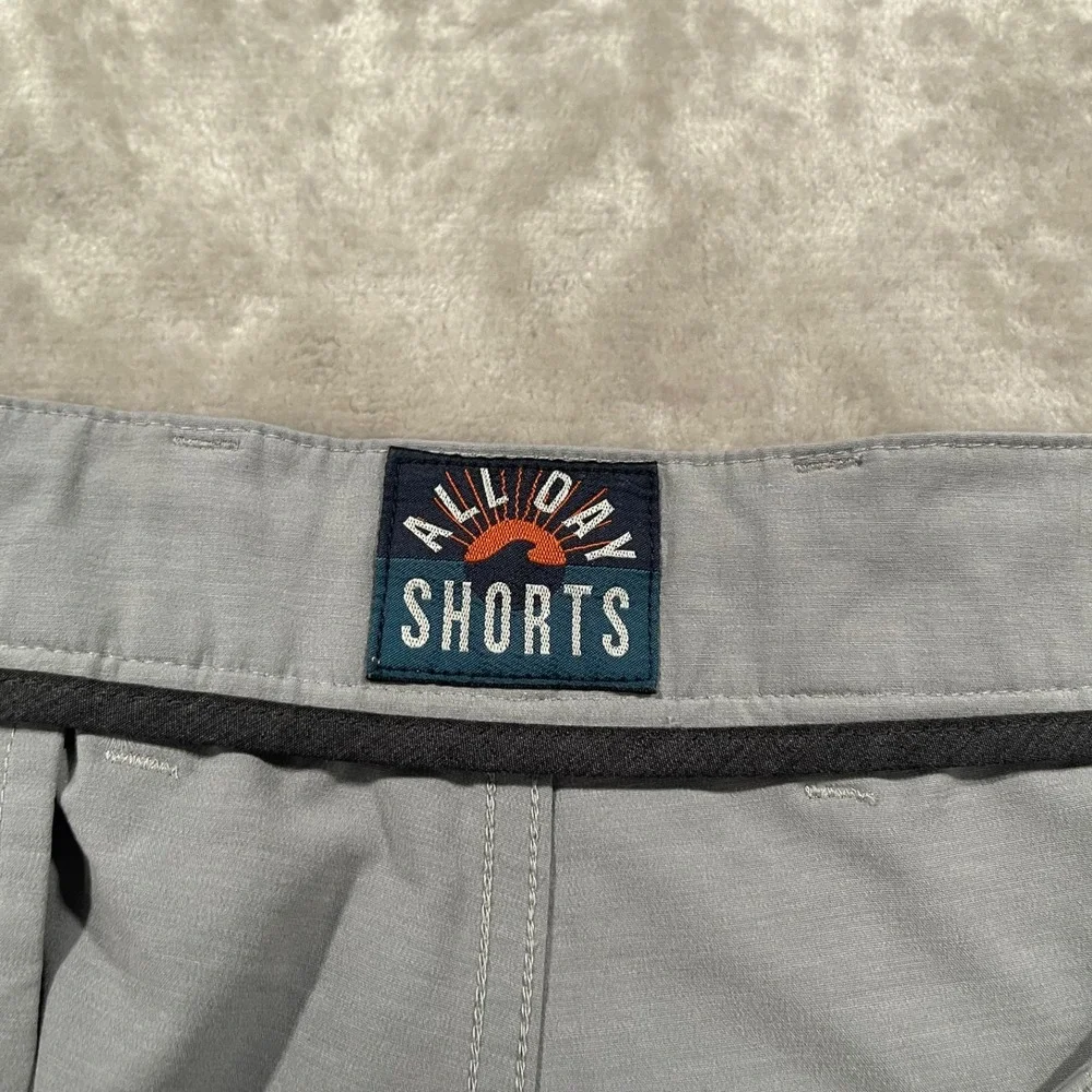 Faherty All Day Shorts Mens 36 Gray Casual Preppy Stretch Performance